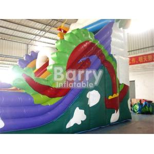 PVC Tarpaulin Rainbow Commercial Inflatable Water Slides For Kids