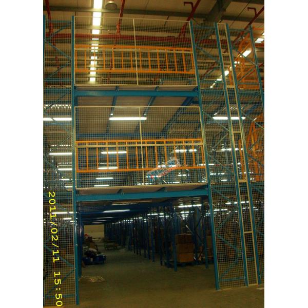 Industrial Small Goods Rack Supported Mezzanine Storage Galvanization Surface Finished