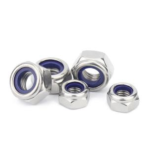 Grade 8.8 Self Lock Nuts M8 / M10 Galvanized Hex Nuts Coarse Thread