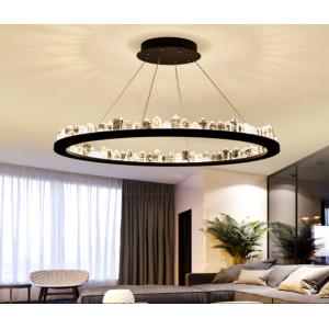 Modern 100cm Circular Ring Chandelier Indoor Gold Iron / Copper / Crystal