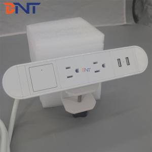 Multimedia clamp on desk mount socket for meeting room