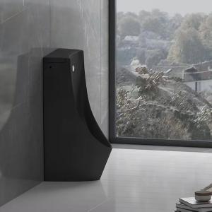 Matte Black Back Spud Floor Standing Urinal Auto Sensor Flushing
