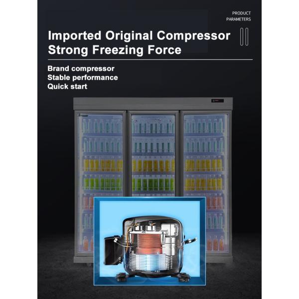 R134a Commercial Display Freezer Multifunctional Beverage Glass Door Refrigerator