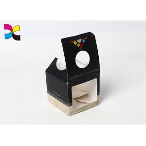 Round Window Custom Paper Box Packaging , Black Art Paper Custom Boxes With Logo