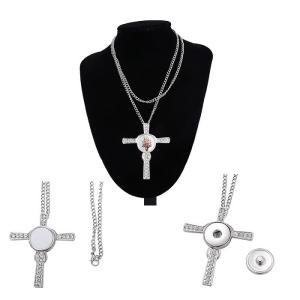 Sublimation Cross Photo Necklace Pendant With Cubic Zirconia Sublimation