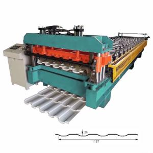 1250mm Feeding Width Heta Metal Roof Tile Roll Forming Machine With 5-6 Meters