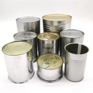 Cheap Customed Three-piece Can Metal Food Tin Can With Clear Coating And Aluminum Paste Coating for sale