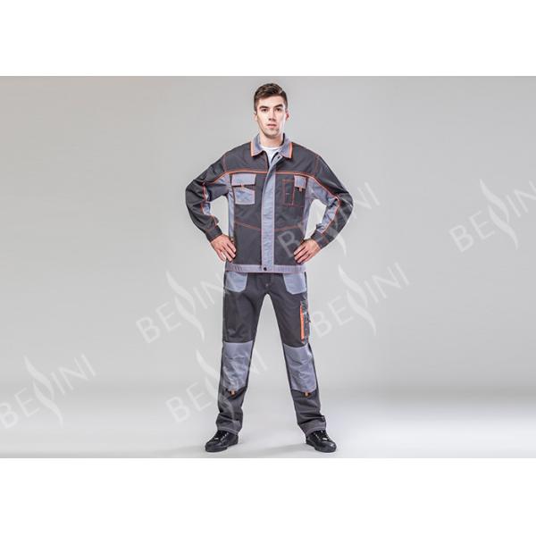 Quality Factory Workers Heavy Duty Work Suit 65% Polyester 35% Cotton Twill Gray wholesale