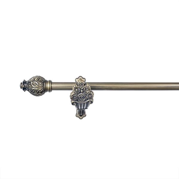 Window Metal Luxury Curtain Poles Silver Adjustable Iron Curtain Rods