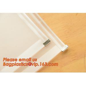 Cheap promotional clear zip lock waterproofe plastic pvc zipper file folder bag