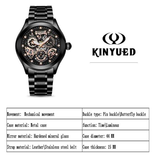Good Luster Stainless Steel Mechanical Watch With High Hardness Table Mirror