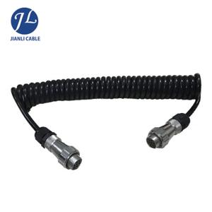 Black Color Rear View Camera Cable Trailer Connector Spiral Cable With 4M Length