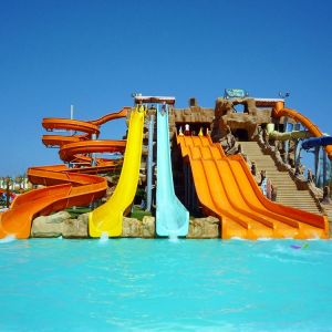 Customized Rainbow Racer Spiral and Boomerango Water Park Toboggan Slide for