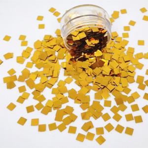 Customized Logo Acceptable 5*5 Golden Square Glitter Sequin Sheet with