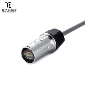 Double shield dual rj45 pcb mount connector waterproof ip67 lan cable available