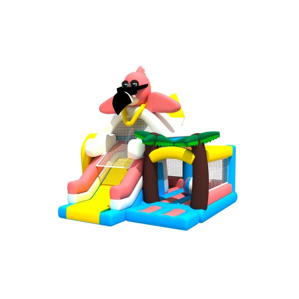 Quality Colorful Cute Pink Flamingo Themed Inflatable Combos  For Home Backyard wholesale