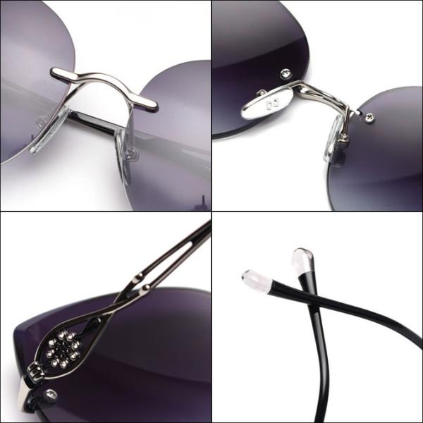 Stylish Exquisite Drive Car Rimless Gradient Sunglasses UV400 Polarized