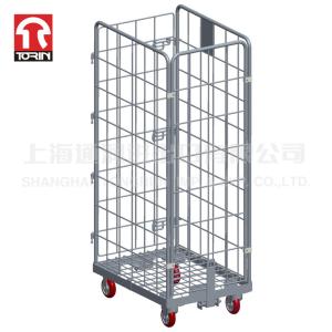 Cheap Torin SWK1042-WOT Steel Multi-layer Movable Folding Cargo Storage Steel Roll Container roll Cart for sale
