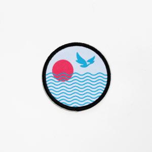 Durable Custom Woven Patches Badges Polyester Material Pantone Color