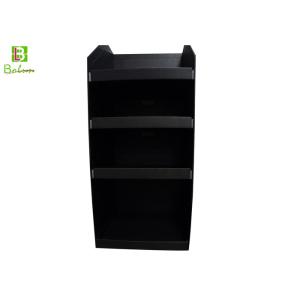 100% Recycle Corrugated cardboard display shelves , Black Floor Display Stands