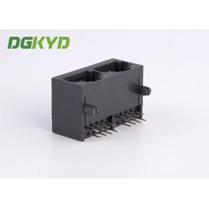 Customized PBT black tab down 1 x 2 double port RJ45 keystone jack