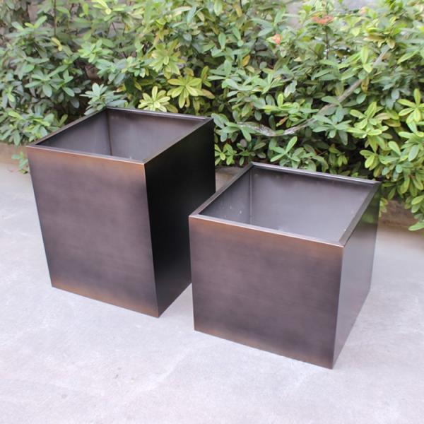 Progressive color sublimation stainless steel square flower pot