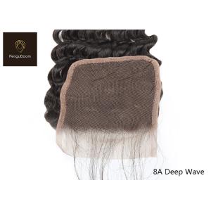 No Knots 71.12cm 28 Inch Deep Wave Bundles 3 Bundles With Closure