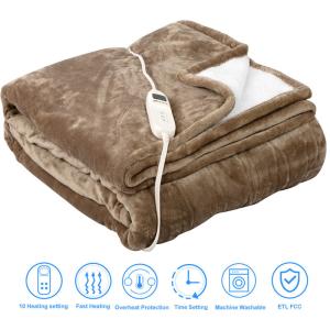 China Far Infrared Washable Electric Heated Blanket 45degree Temperature SHEERFOND on sale