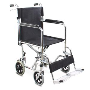 China Flip Up Folding Steel Wheelchair , Wellness Plus Foldable Wheelchair With United Brake on sale
