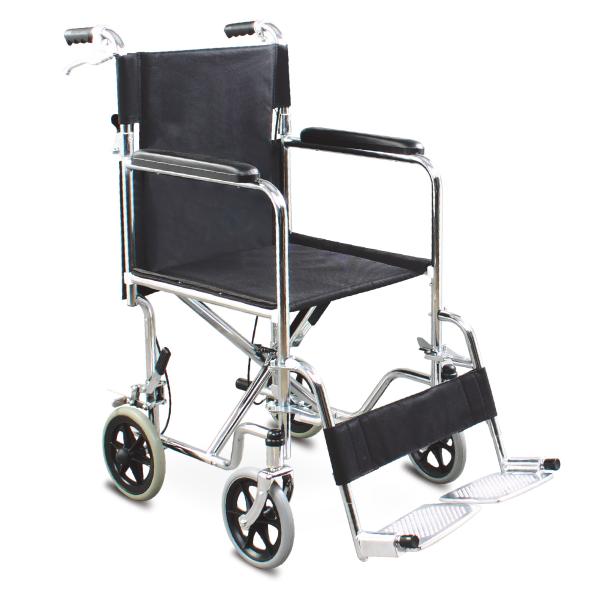 Quality Economic Friendly Folding Steel Wheelchair With Fixed Armrest Flip-Up Footrest wholesale