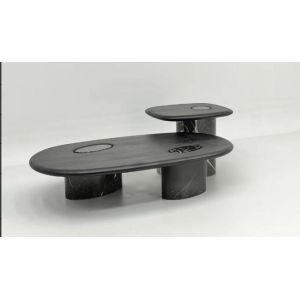 China Modern High-End Marble Coffee Table with Luxury Stone Oval Design for Villa Living Room Home Furniture on sale