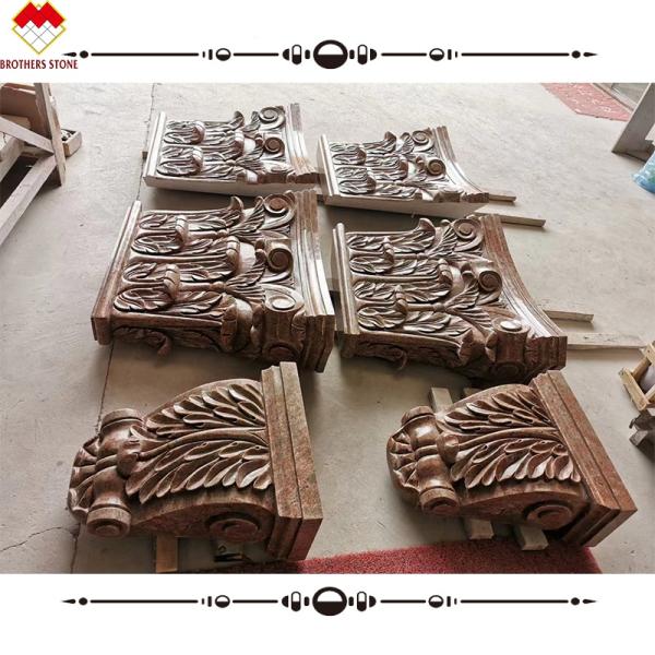 Natural Stone Relief Column for Outdoor Hollow Pillar Design in Hotel Decoration