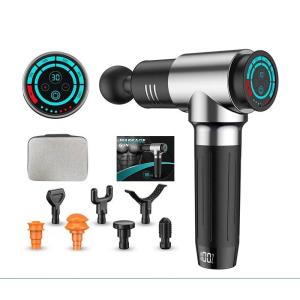 60db LCD Touch Screen Percussion Massager Black Rechargeable Mini Massager