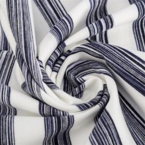 Environmental Elastic Smooth And Soft Striped Knit Fabric 100kg For T-Shirt