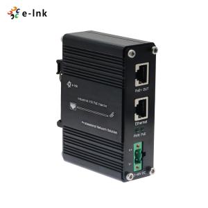30W Din Rail Industrial 2.5G POE Injector Adapter with 12~48V DC Power Booster