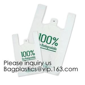 China Wholesale Factory Compostable Biodegradable Plastic T-Shirt Bags,Biodegradable Compostable T Shirt Garbage Bags On Roll on sale