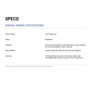 25kg Plasterboard Joint Compound For Building Gypsum Board Drywall