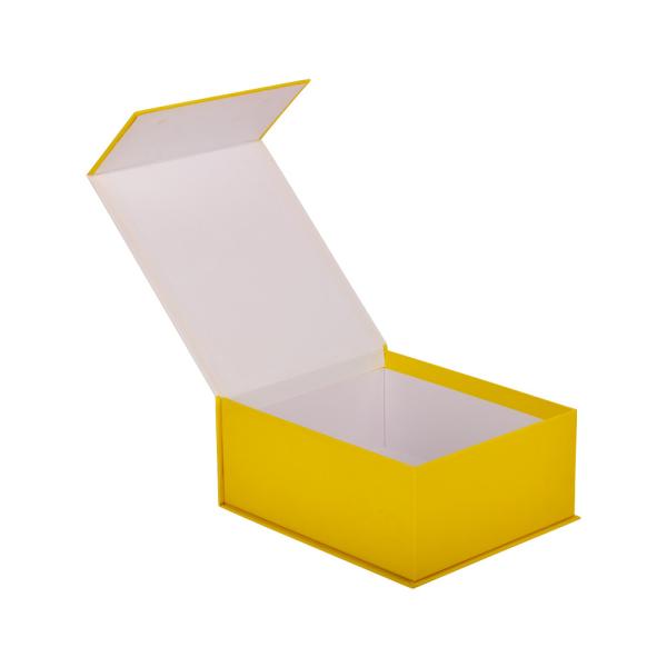 Book Shape Yellow Paper Box Packaging Gift With Magnetic Lid
