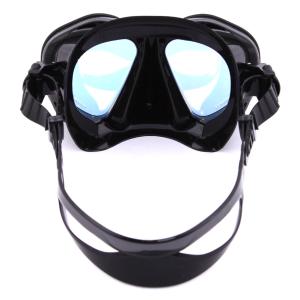 Black No Fog Mirrored Dive Mask With No Harmful Substance , Adjustable Strap