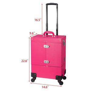 High Durability Makeup Trolley Case With 4 Removable Wheels Design