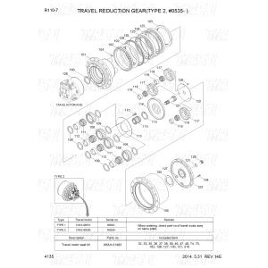 XKAH-01459 XKAH-01661 R110-7 Excavator Travel Drive Catalog With Hydraulic Travel Motor