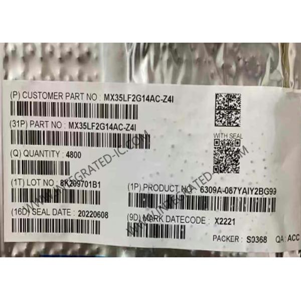 MX35LF2G14AC-Z4I Memory IC Chip 2Gbit Serial NAND Flash Memory IC 3V Serial NAND