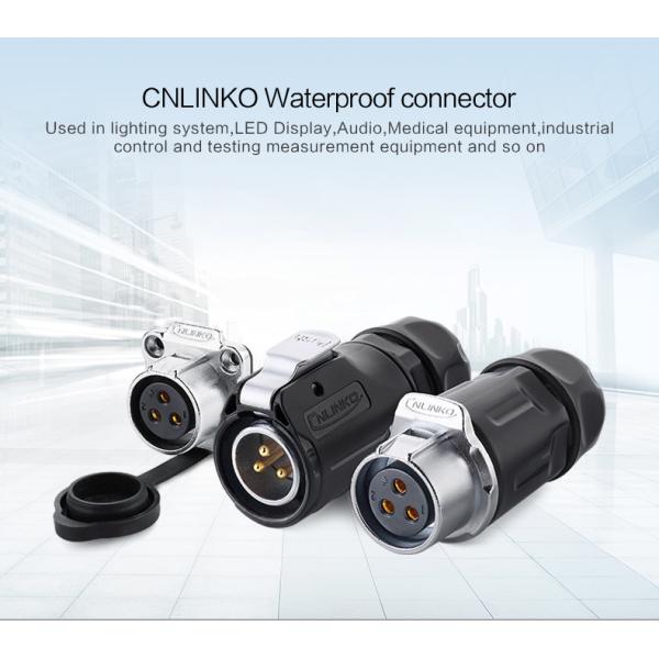 CNLINKO 3 Pin Male Connector IP68 Waterproof M20 Female DC Power Plug Power Cable Type