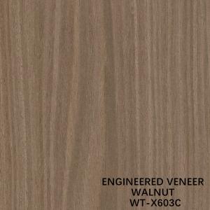 China ISO Engineered Wood Veneer Crown Cut Brown Color For Door And Cabinet Face WT-X603C on sale
