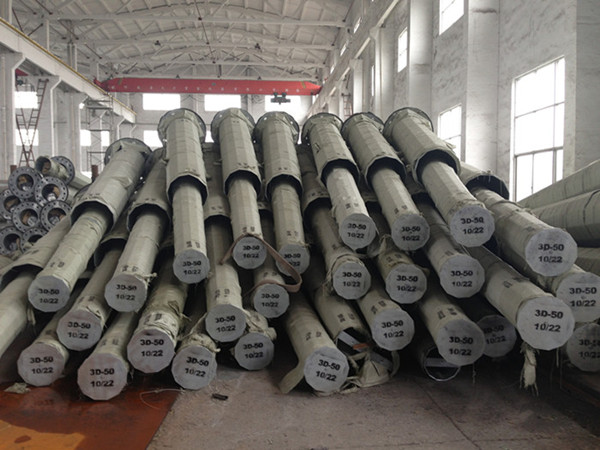 50FT 55FT Galvanized Electric Metal Power Pole With Base Plate Installation