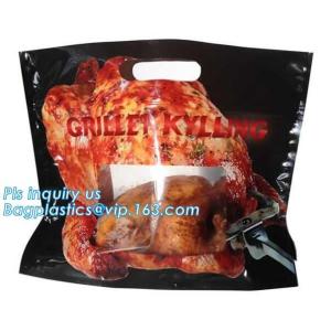 China Aluminum foil vacuum frozen roast chicken packaging bag, chicken packaging bag with punch handle, PET chicken oven bag on sale
