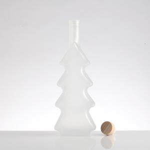 Hot Stamping 500ml/750ml Transparent Frosted Empty Custom Wine Bottle Glass with