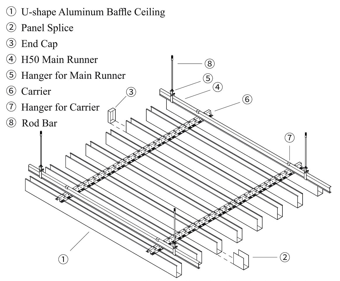 Construction Materials Fireproof Ceiling Board Soundproof Decorative Suspended Metal False Ceiling