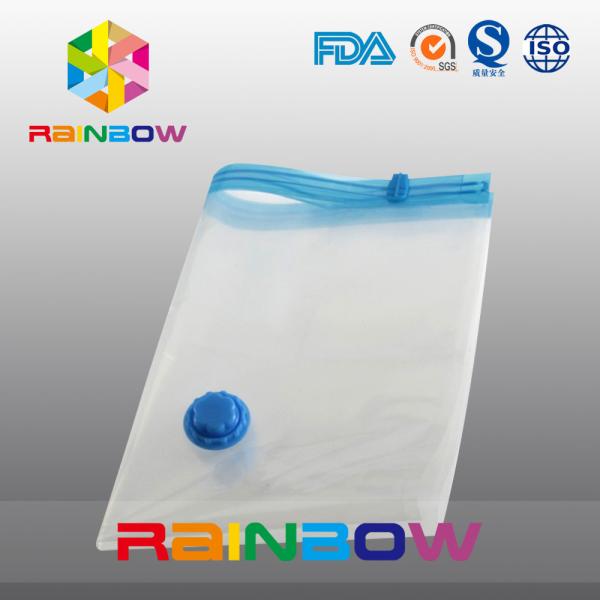 Quality Transparent Vacuum Seal Bag for Food / Apparel / Quilt Storage With Zipper And Valve wholesale