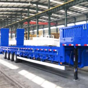 4 Axles 80T Heavy Duty Lowbed Trailer With Wideners With Mechanical Suspension